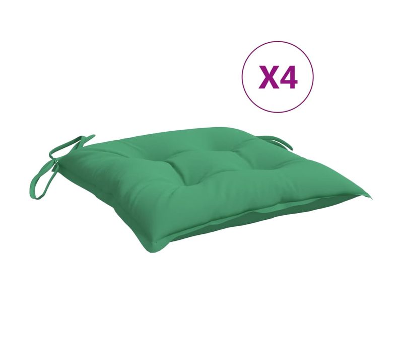 Coussins De Chaise Lot De 4 Vert 50x50x7 Cm Tissu Oxford