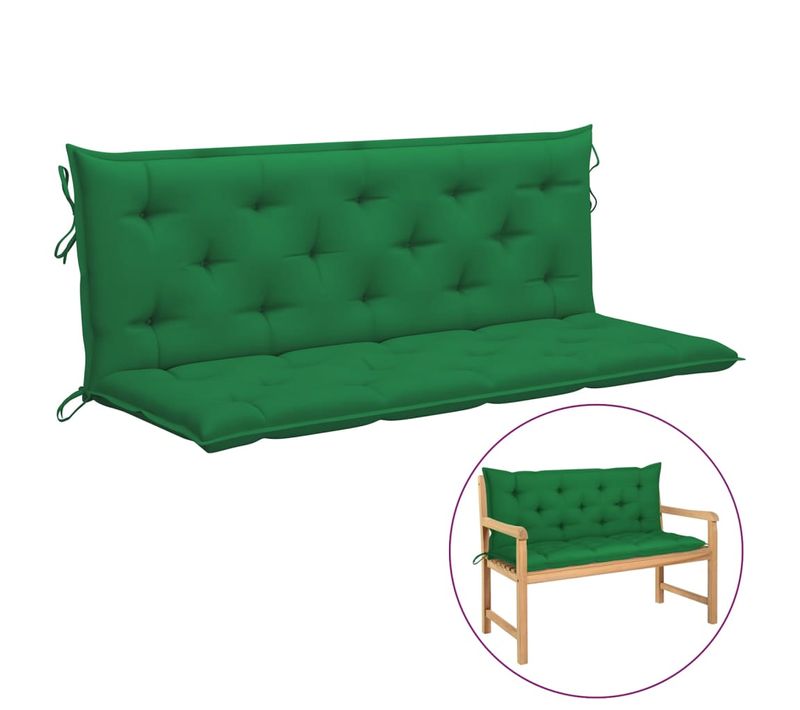 Coussin De Banc De Jardin Vert 150x(50+50)x7 Cm Tissu Oxford