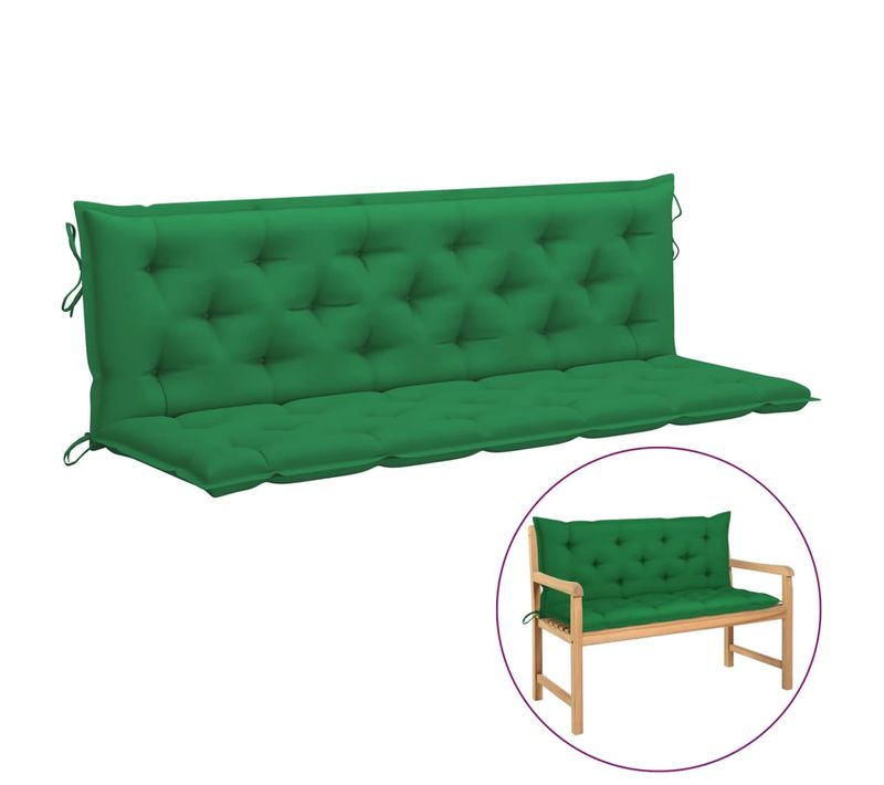 Coussin De Banc De Jardin Vert 180x(50+50)x7 Cm Tissu Oxford