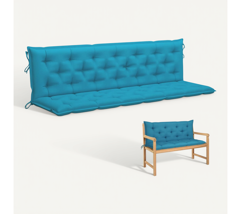 Coussin De Banc De Jardin Bleu Clair 200 Cm Tissu Oxford
