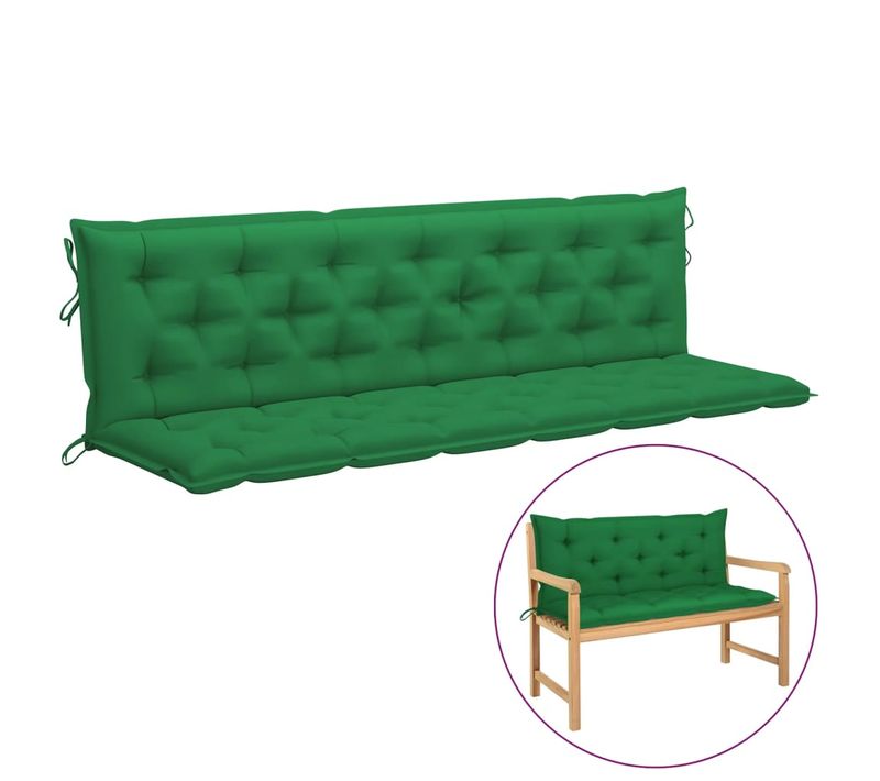 Coussin De Banc De Jardin Vert 200x(50+50)x7 Cm Tissu Oxford