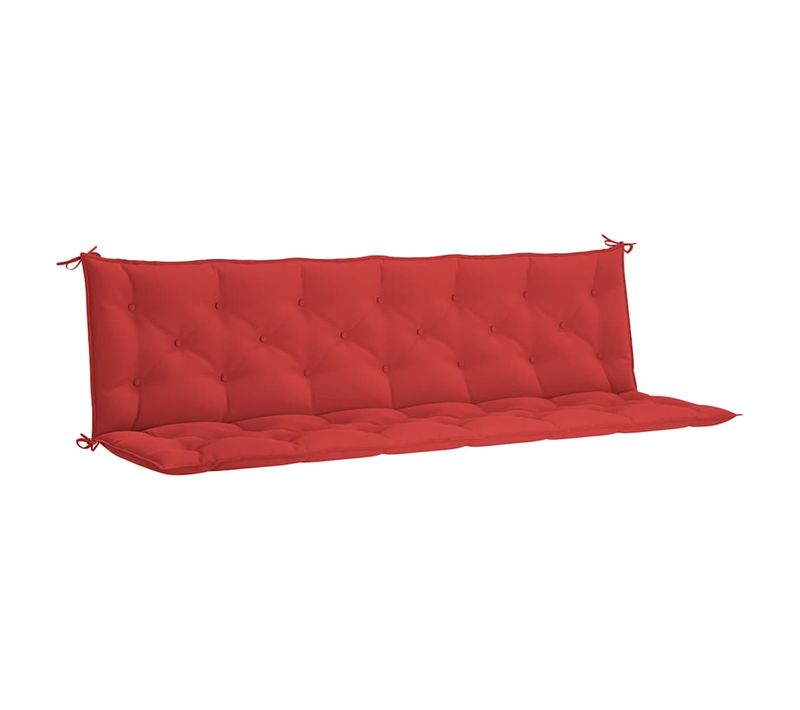 Coussin De Banc De Jardin Rouge 200x(50+50)x7 Cm Tissu Oxford