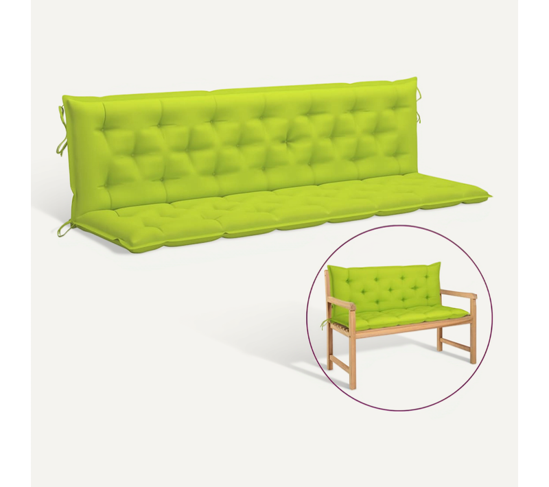 Coussin De Banc De Jardin Vert Vif 200x(50+50)x7cm Tissu Oxford