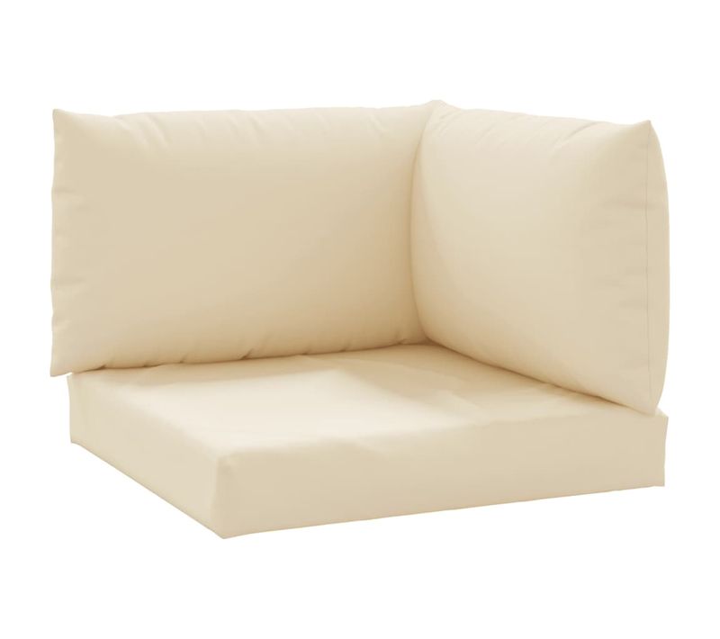 Coussins De Palette Lot De 3 Beige Tissu Oxford