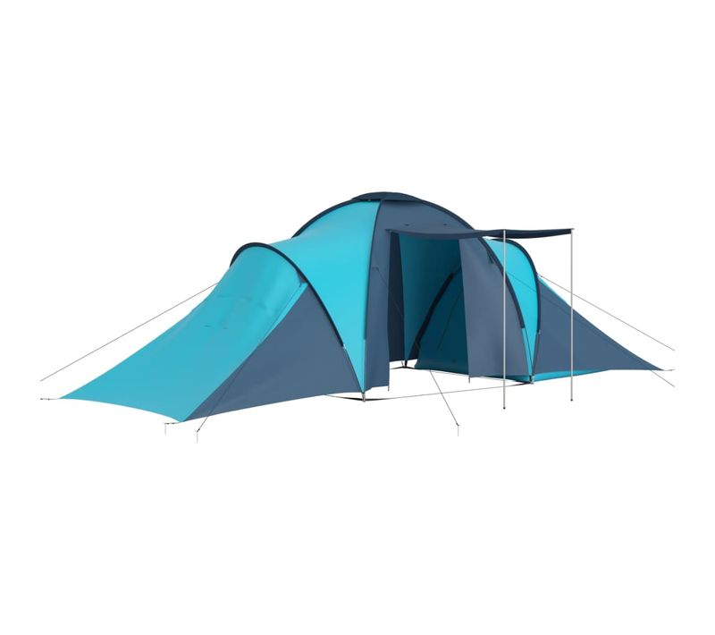 Tente De Camping Pour 6 Personnes Bleu Et Bleu Clair
