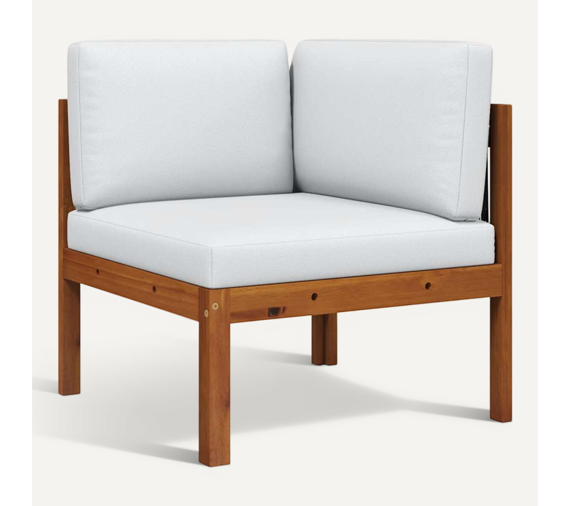 Canapé D'angle De Jardin Avec Coussins En Bois D'acacia Et Corde Modulaire