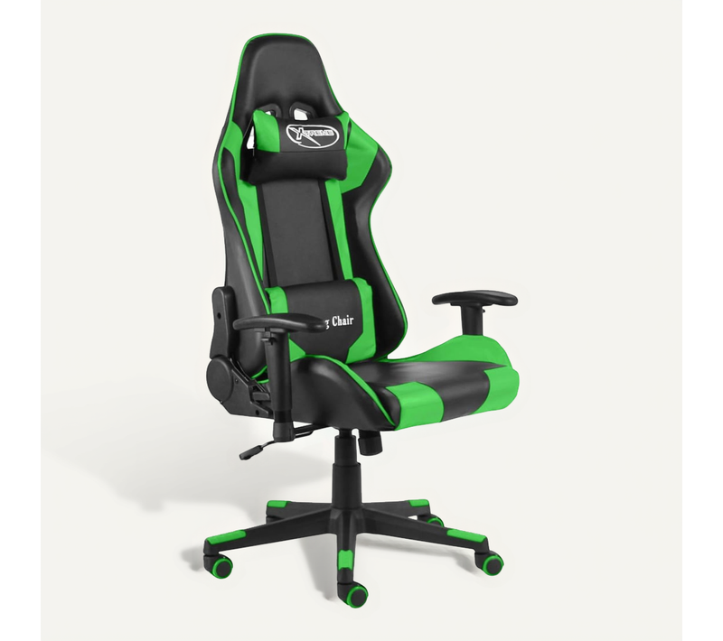 Fauteuil Gamer Pivotant Vert Pvc