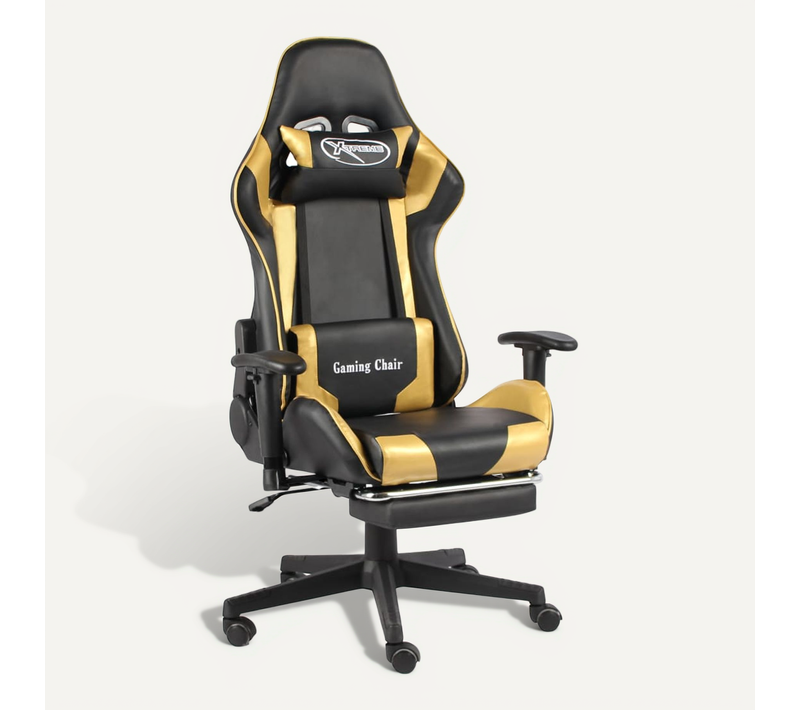 Chaise De Jeu Pivotante Avec Repose-pied Doré Pvc