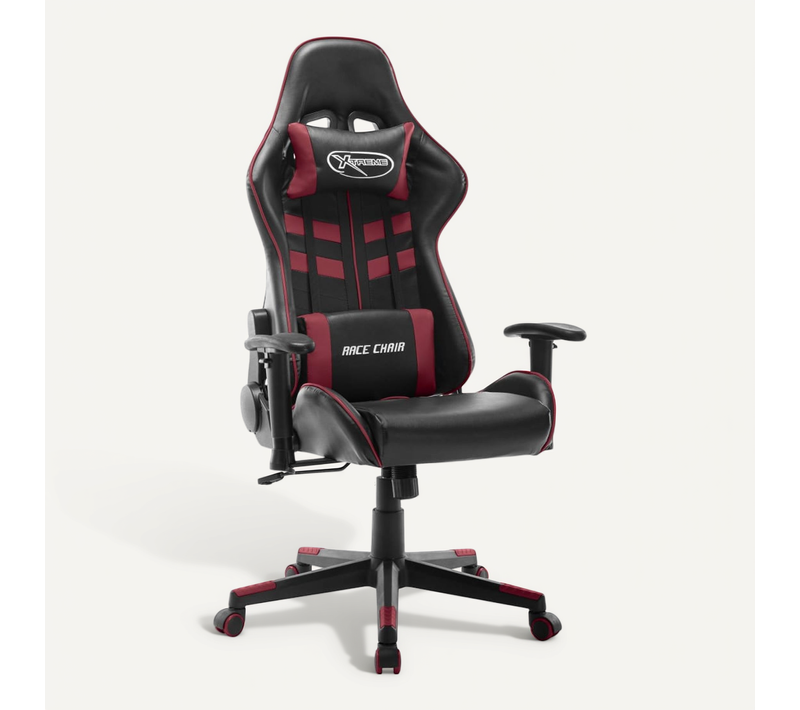 Fauteuil Gamer Noir Et Rouge Bordeaux Cuir Artificiel