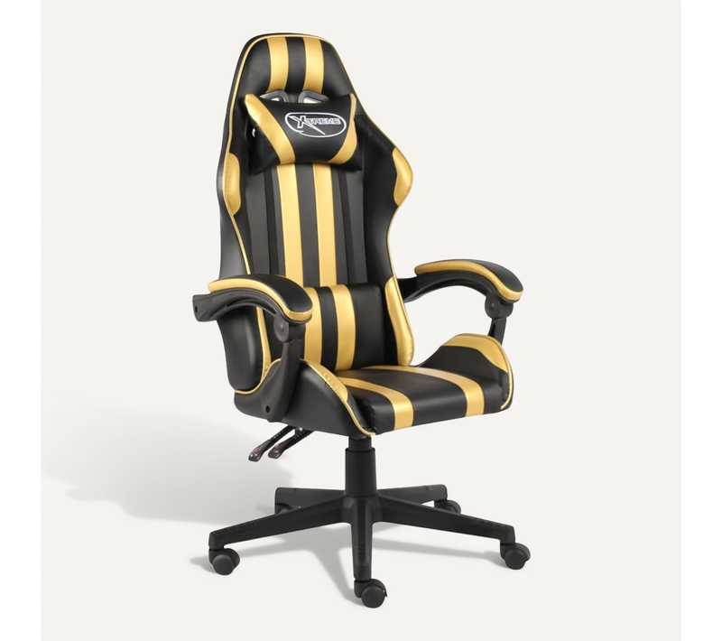 Fauteuil Gamer Noir Et Doré Similicuir