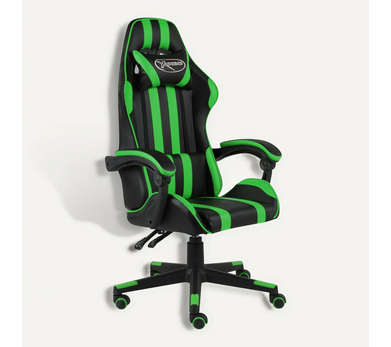 Fauteuil Gamer Noir Et Vert Similicuir
