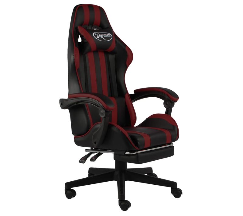 Fauteuil Gamer Avec Repose-pied Noir/bordeaux Similicuir