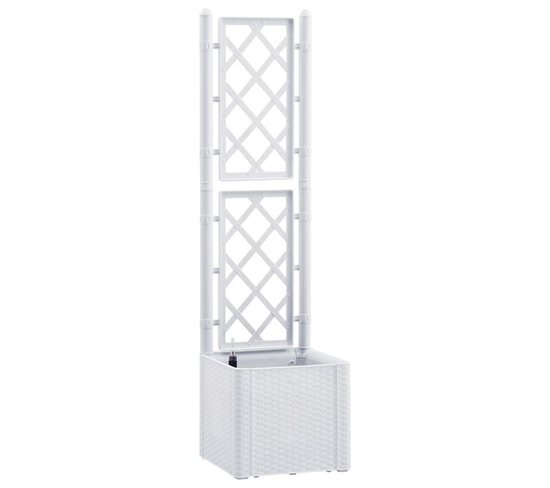 Jardinière De Jardin Et Treillis Et Système D'arrosage Blanc