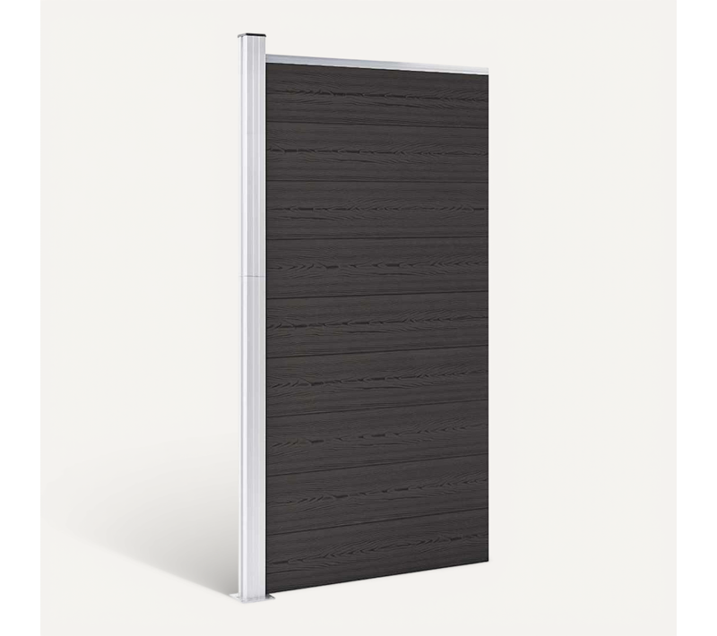 Panneau De Clôture Wpc 95x186 Cm Noir Bordure De Balcon Patio Terrasse Arrière-cour Extérieur