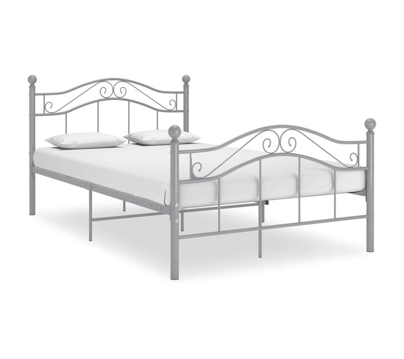 Cadre De Lit Sans Matelas Gris Métal 120x200 Cm