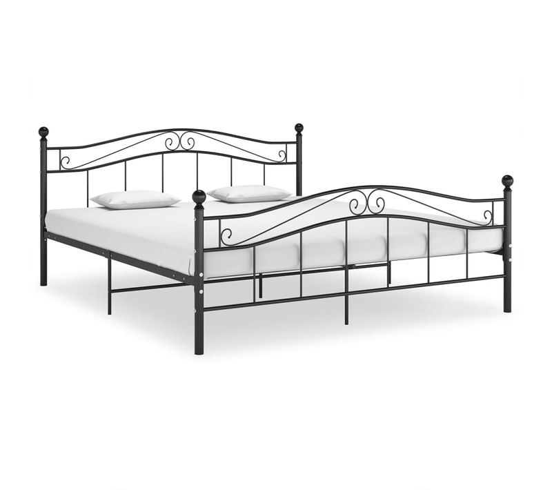 Cadre De Lit Sans Matelas Noir Métal 140x200 Cm