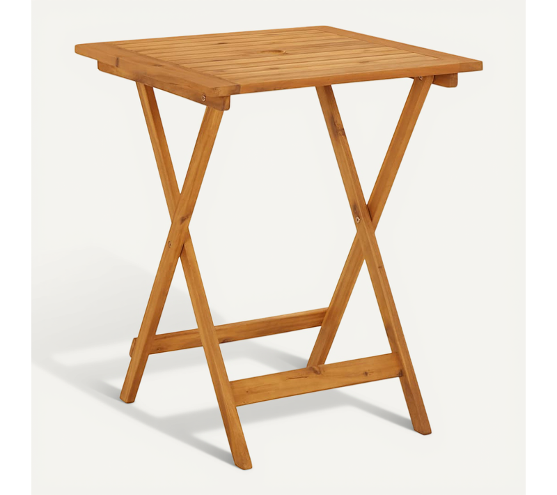 Table De Jardin Pliable 60x60x75 Cm Bois D'acacia Solide Meuble De Patio Terrasse Extérieur