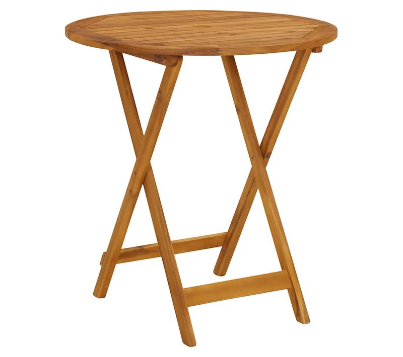 Table De Jardin Pliable 70 Cm Bois D'acacia Solide Meuble De Patio Terrasse Extérieur