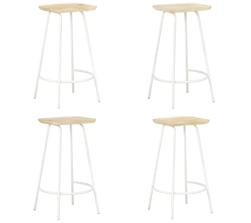 Tabourets De Bar Lot De 4 Bois De Manguier Massif