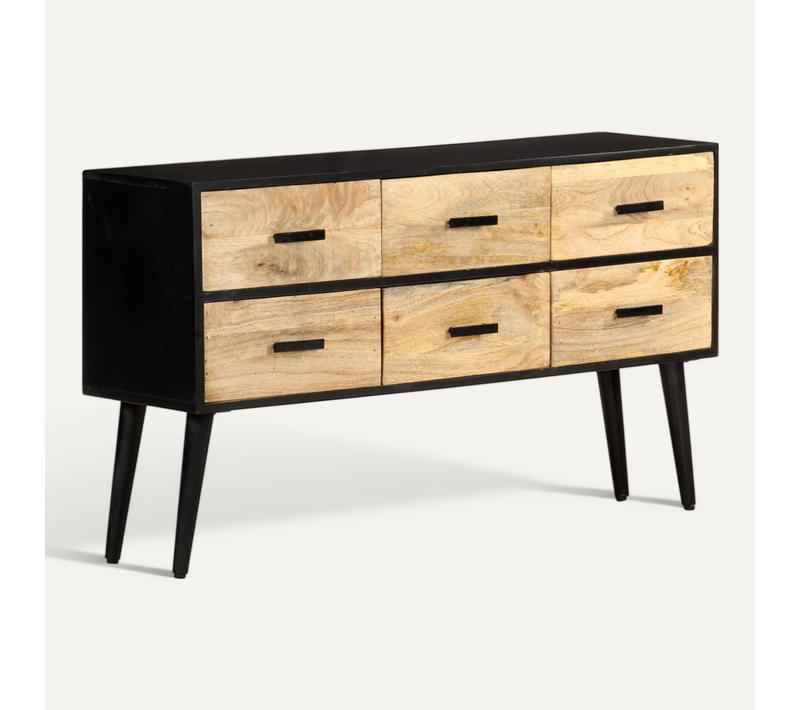 Buffet 110x33x64 Cm Bois De Manguier Massif