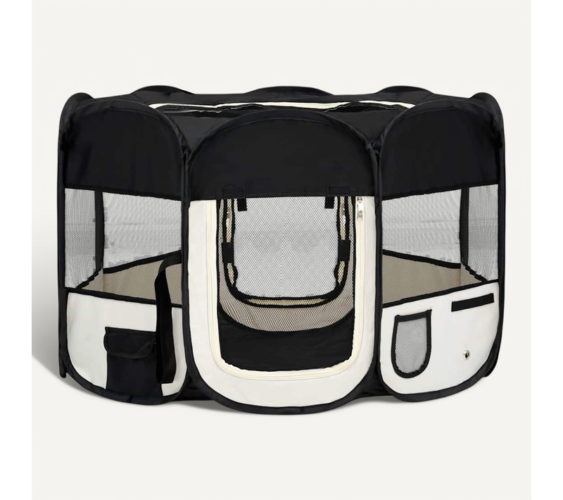 Parc Pliable Pour Chien Avec Sac De Transport Noir 110x110x58cm