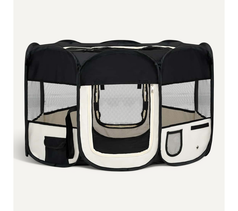 Parc Pliable Pour Chien Avec Sac De Transport Noir 125x125x61cm