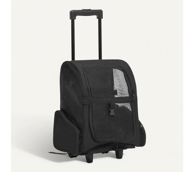 Chariot Polyvalent Pliable Pour Animaux De Compagnie Noir