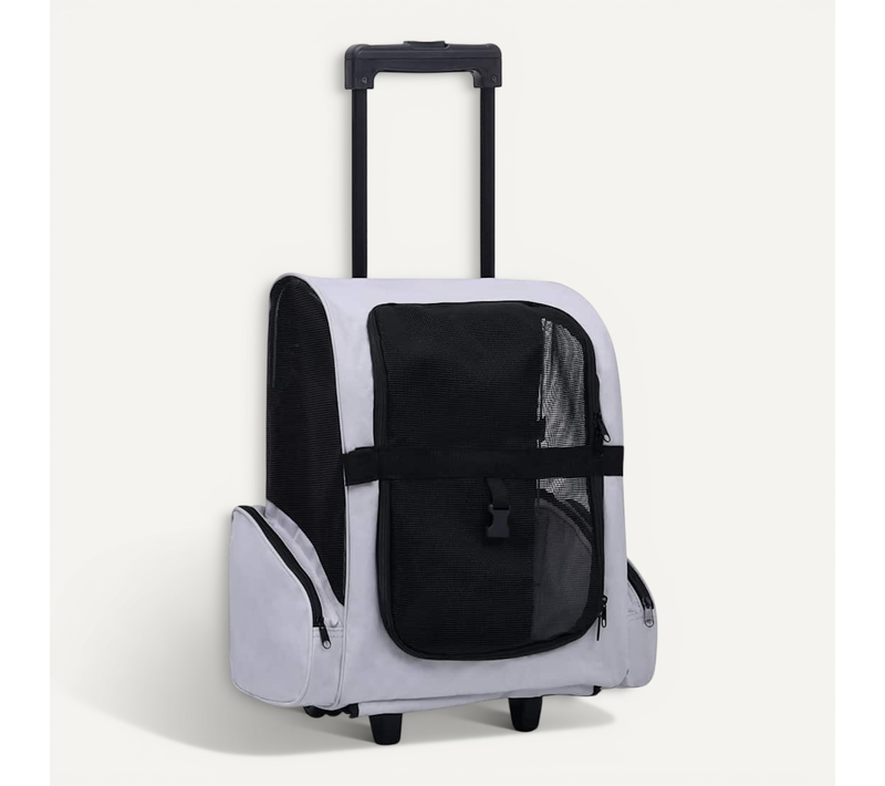 Chariot Polyvalent Pliable Pour Animaux De Compagnie Gris