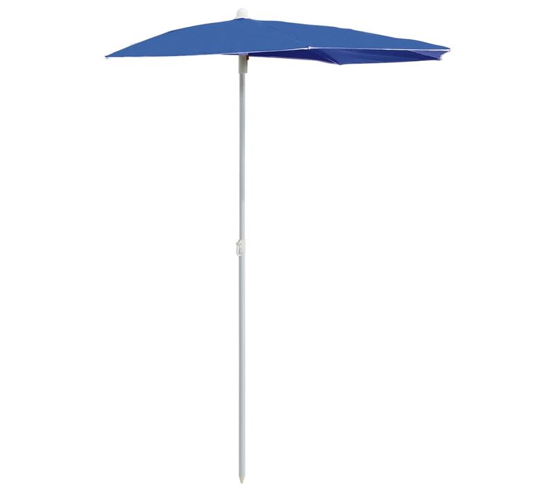 Demi-parasol De Jardin Avec Mât 180x90 Cm Bleu Azuré