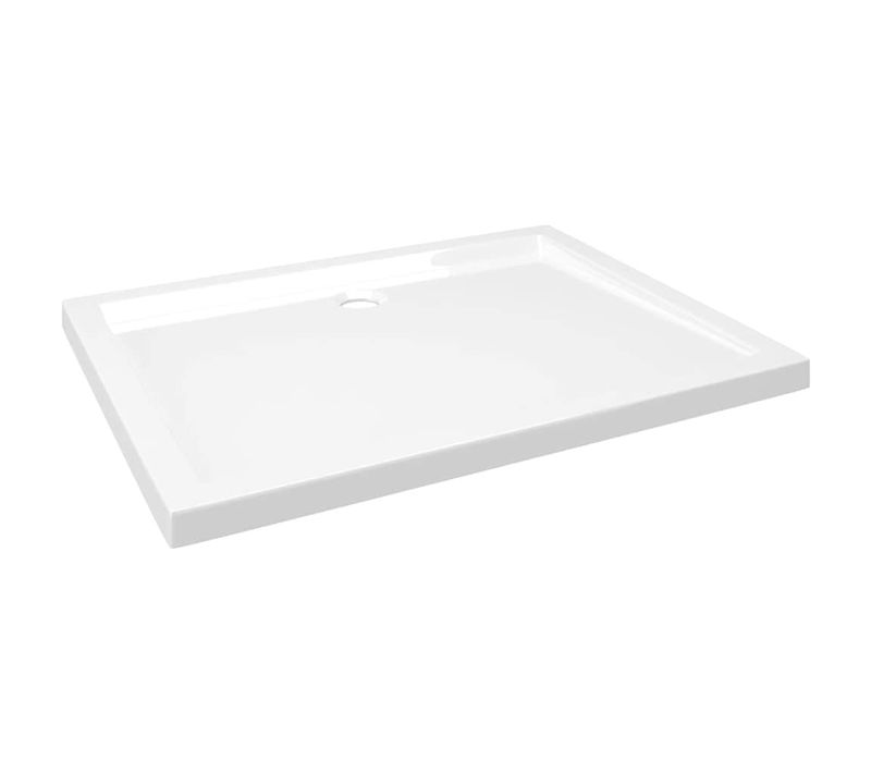 Bac De Douche Rectangulaire Abs Avec Seuil Bas Et Finition Haut Brillant 80x100 Cm