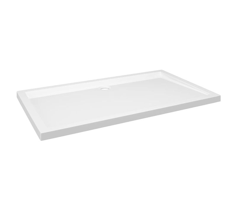 Bac De Douche Rectangulaire Abs Avec Seuil Bas Et Finition Haut Brillant Blanc 70x120 Cm
