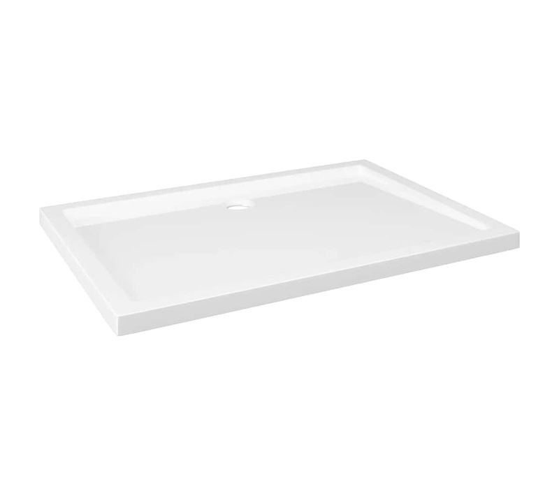 Bac De Douche Rectangulaire Abs Avec Seuil Bas Et Finition Haut Brillant Blanc 70x100 Cm