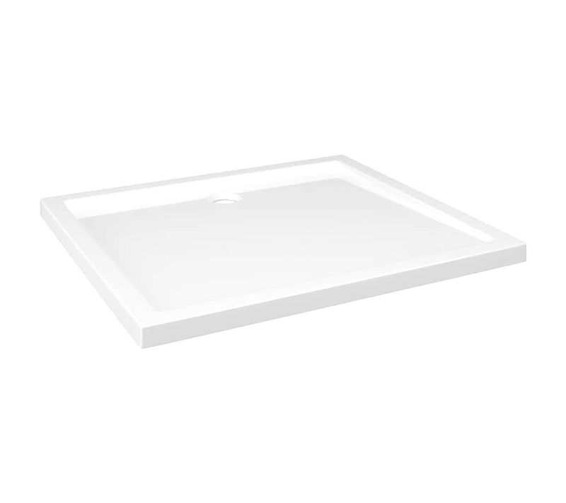 Bac De Douche Rectangulaire Abs Avec Seuil Bas Et Finition Haut Brillant Blanc 80x90 Cm