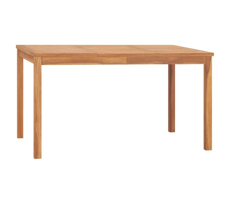 Table à Manger De Jardin 140x80x77 Cm Bois De Teck Solide Meuble De Patio Terrasse Extérieur