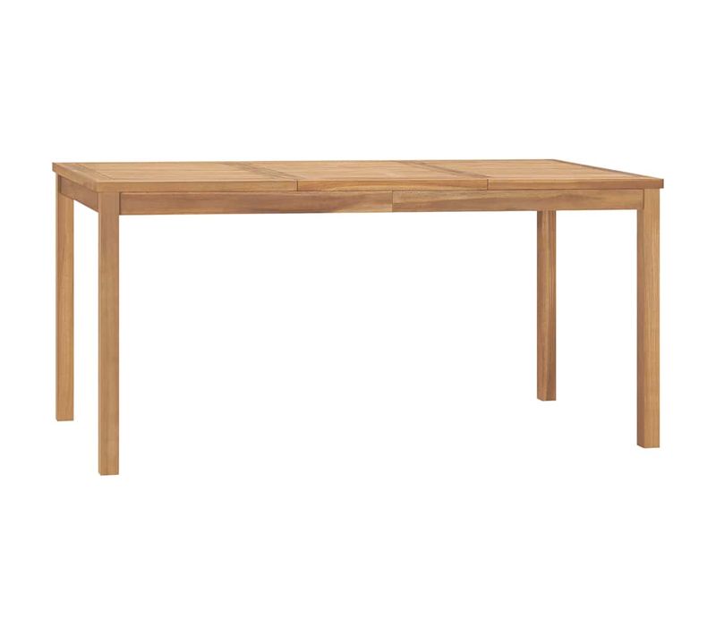 Table à Manger De Jardin 160x80x77 Cm Bois De Teck Solide Meuble De Patio Terrasse Extérieur