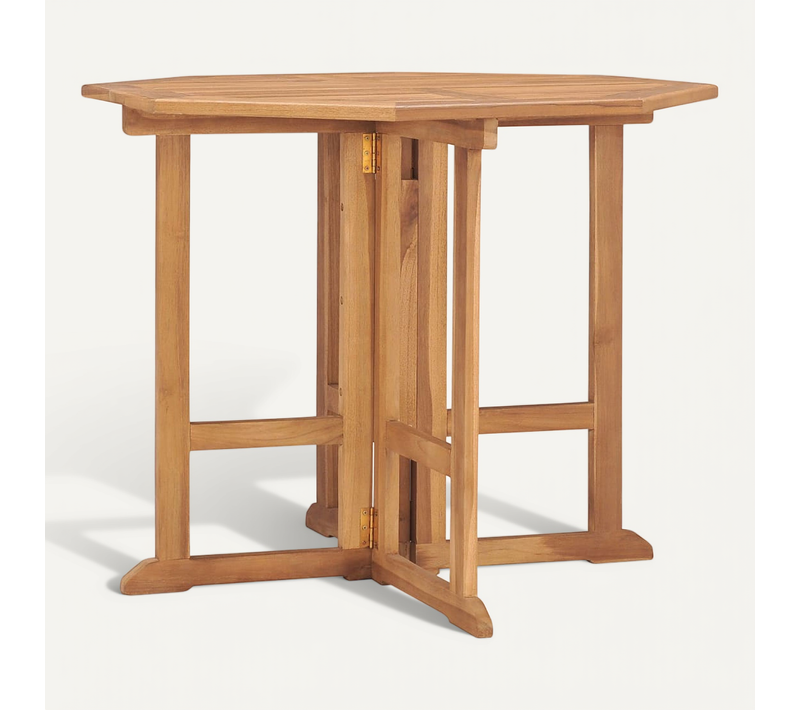 Table à Dîner Pliable De Jardin Ø90x75 Cm Bois De Teck Solide