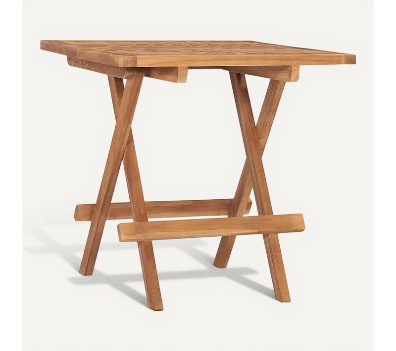 Table De Jardin Pliable 50x50x50 Cm Bois De Teck Solide Meuble De Patio Terrasse Extérieur