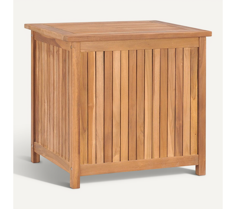 Boîte De Rangement De Jardin 60x50x58 Cm Bois De Teck Solide Patio Terrasse Extérieur