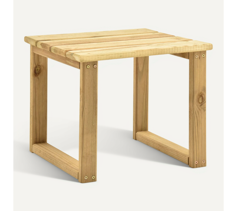 Table De Transat 30x30x26 Cm Bois De Pin Imprégné Table De Bain De Soleil Terrasse Extérieur