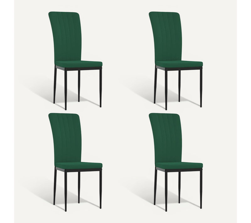 Chaises À Manger Lot De 4 Vert Foncé Velours