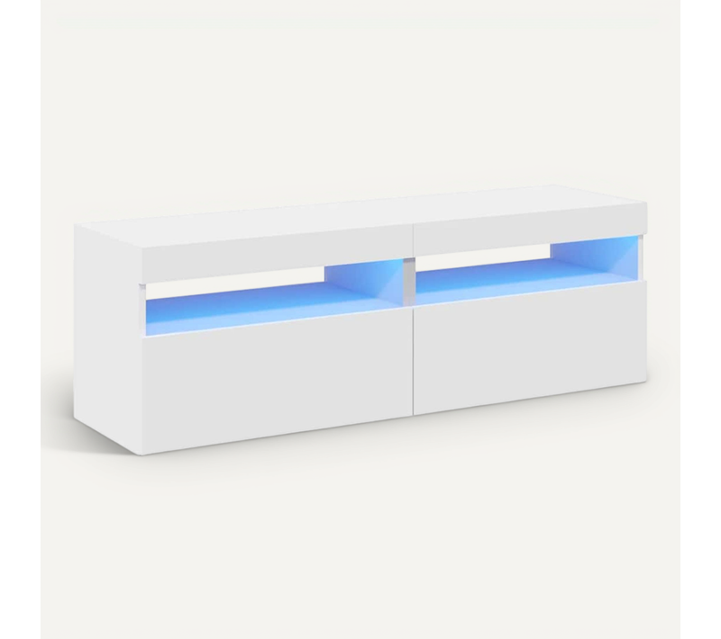 Meubles TV Avec Lumières LED 2 Pièces Blanc 60x35x40 Cm