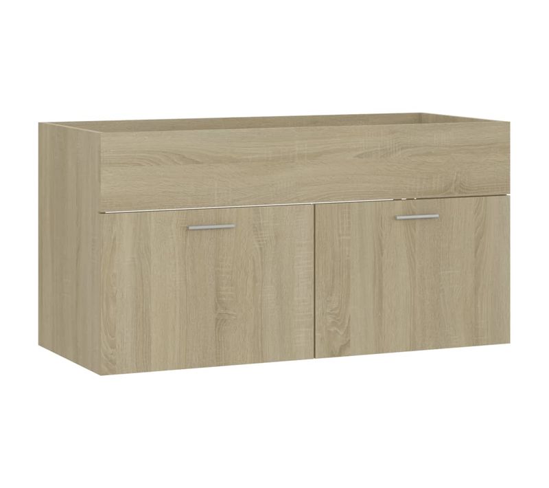 Meuble Sous-Lavabo Chêne Sonoma 90x38,5x46 Cm Aggloméré