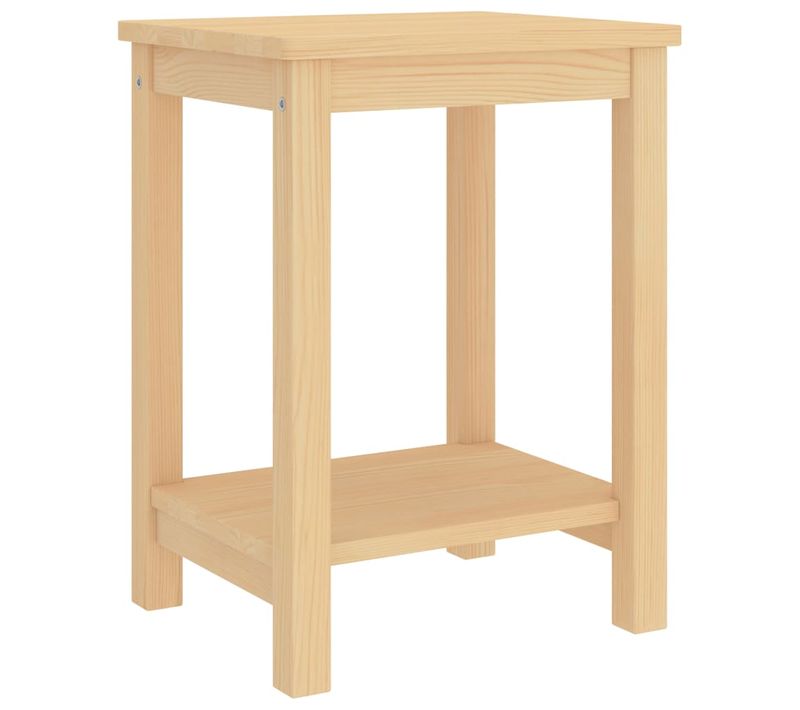 Table De Chevet Naturel 35x30x47 Cm Bois De Pin Massif