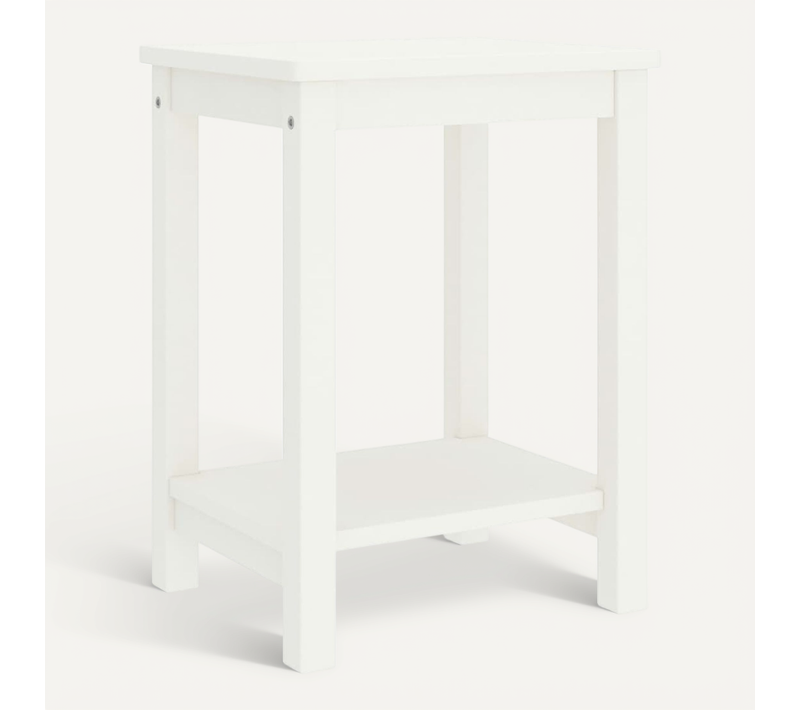 Table De Chevet En Pin Massif Blanc 35 X 30 X 47 Cm Avec étagère