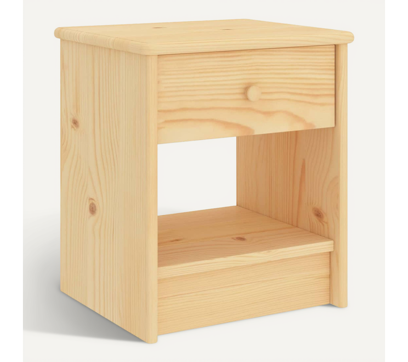 Table De Chevet Naturel 35x30x40 Cm Bois De Pin Massif