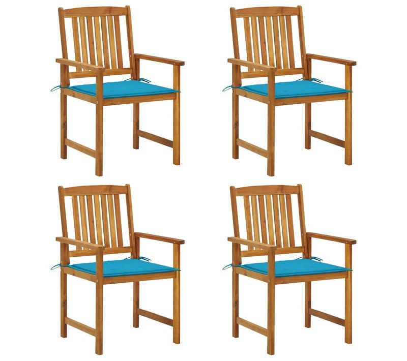 Chaises De Jardin Avec Coussins Lot De 4 Bois D'acacia Massif