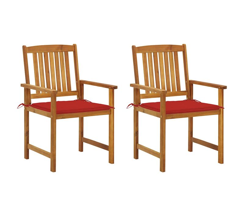 Chaises De Jardin Avec Coussins Lot De 2 Bois D'acacia Massif