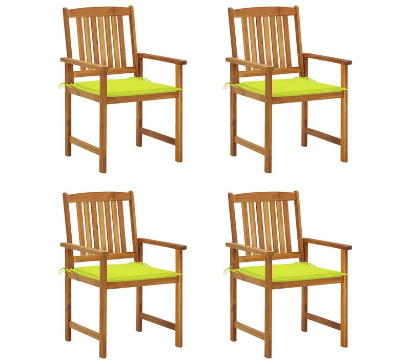 Chaises De Jardin Avec Coussins Lot De 4 Bois D'acacia Massif