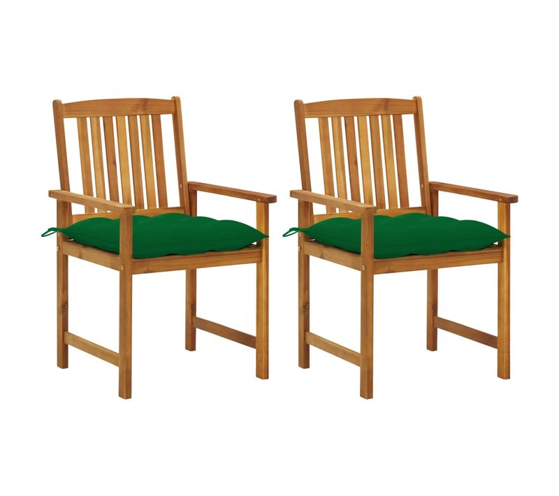 Chaises De Jardin Avec Coussins 2 PCs Bois D'acacia Massif
