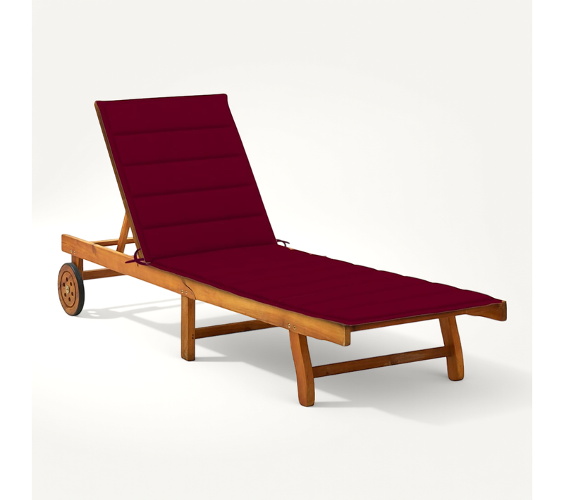 Chaise Longue De Jardin Avec Coussin Bois D'acacia Solide